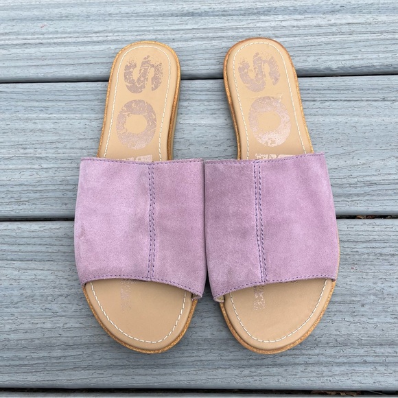Sorel Ella Block Slide in Shale Mauve - Picture 2 of 8
